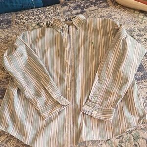 Ralph Lauren Green and White Casual Button Down Shirt